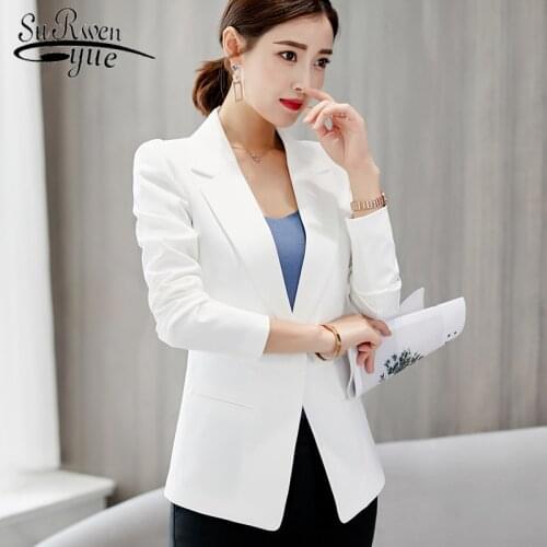 2019 Spring and Autumn New Korean Fashion Clothing Casual Long Sleeve Jacket solid elegant Slim Office Work Outwear 5030 80