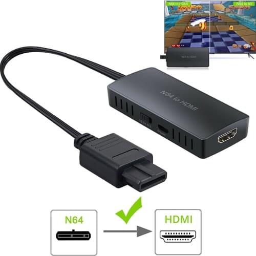 N64 To HDMI Converter HD Link Cable For N64/GameCube/SNES Plug and Play 1080P Support NTSC3.58, NTSC4.43 standard TV