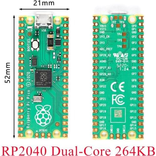 Raspberry Pi Pico Board RP2040 Dual-Core 264KB ARM Low-Power Microcomputers High-Performance Cortex-M0+ Processor