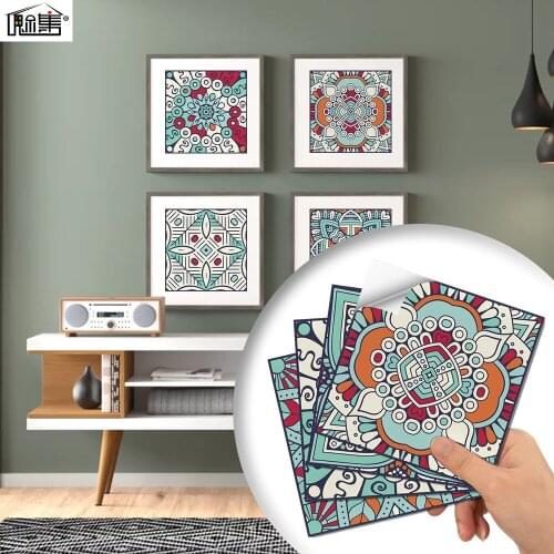 20 Kinds of Colorful Ethnic Style Home Landscaping Decoration Self-adhesive Tile Wallpaper Waterproof and Antifouling