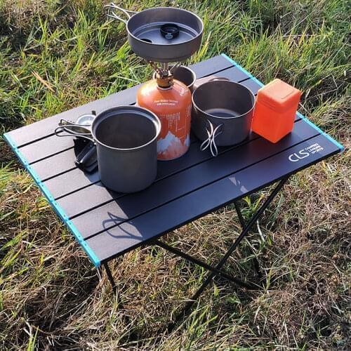 Outdoor Folding Portable Picnic Camping Table Aluminum Roll-up Table with Easy Carrying Bag for Indoor Outdoor Camping