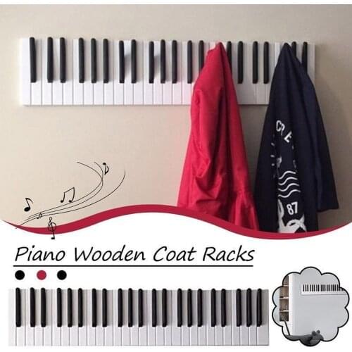 Coat Rack Hook Wooden Piano Style Color Wall Hanging Decoration Rack Magnetic Hanger Key Ring Storage Hook Dropshipping