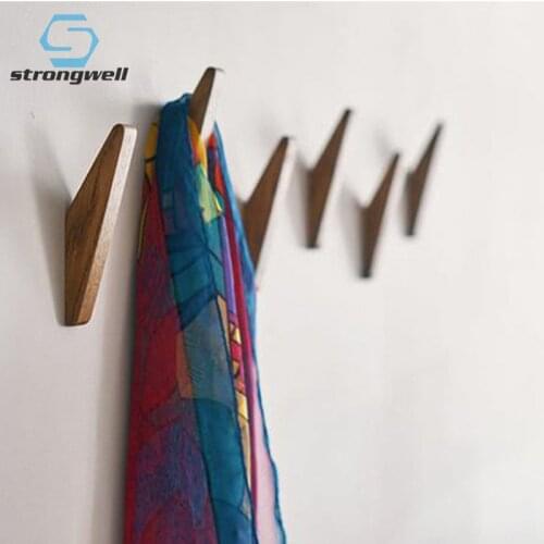 Strongwell Modernist Japanese Wooden Wall Hook Creative Solid Wood Wall Decoration Hanger Headphone Towel Coat Clothes Hook
