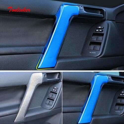 Tonlinker Cover Sticker For PRADO 2010-18 Car Styling 4 Pcs Stainless steel Interior Door Armrest Handle Cover case Stickers