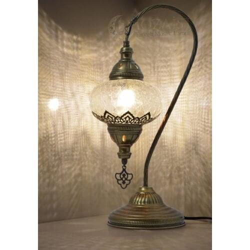 MOZAIST Turkish Lamp, Swan Neck Mosaic Table Lamp, Moroccan Decorative Glass Antique Bohemian Vintage Light Shade, Tiffany Desk