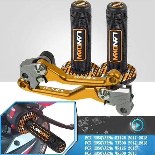 Universal Motorcycle Rubber Handlebar Grips Pit Bike Brake Clutch Levers For HUSQVARNA TX125 TX300 2017 2018 WR125 WR300 2013