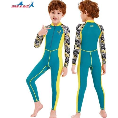 UPF 50+ Full Body Swimsuit Full Coverage - Long Legs Sleeves Kids Boys Girls UV Sun Protection One Piece Rash Guard Dive Skin