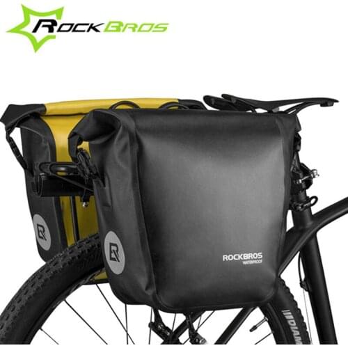 ROCKBROS Waterproof Bicycle Bag 18L Portable Bike Bag Pannier Rear Rack Tail Seat Trunk Pack Cycling MTB Road Bike Bag