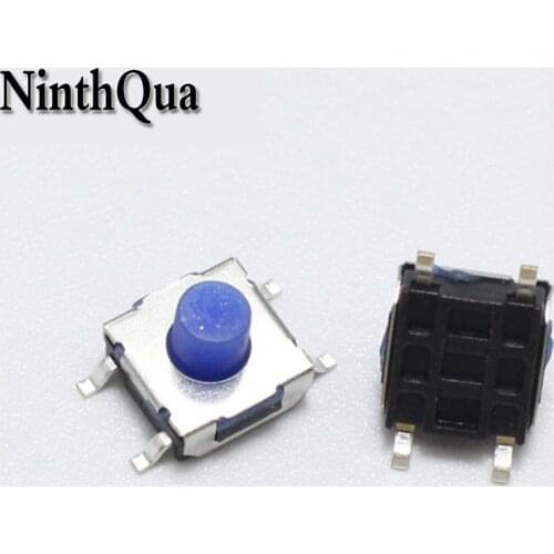 5pcs 6*6*5mm 4Pin SMD Waterproof Silicone Tact Switch 6x6x5mm 4P Micro Push Button Tactile Switchs Transparent Blue