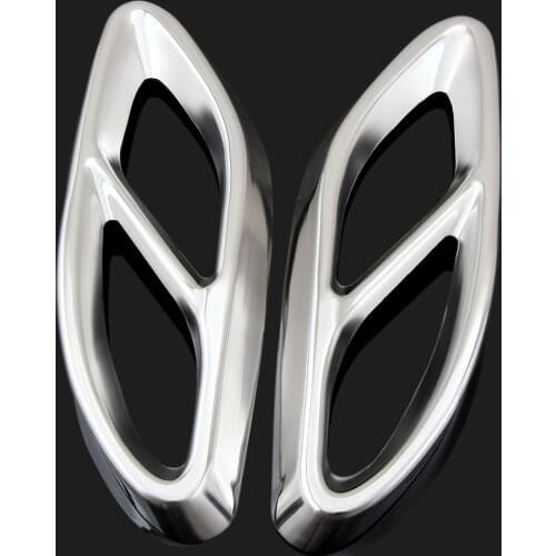 Top Quality For Mercedes Benz GLC A B C E Class X253 W205 Coupe W213 W176 W177 W246 W247 2016-2019 Exhaust Pipe Cover Trim Steel
