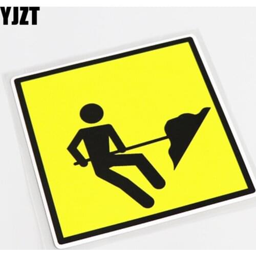 YJZT 15.8CM*15.8CM Fashion Warning Mark Construction Graphical PVC Decal Car Sticker 13-0757
