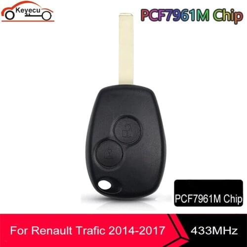 KEYECU Replacement Remote Head Key fob 433MHz with PCF7961M HITAG AES Chip for Renault Trafic Vauxhall Vivaro Uncut VA2 Blade