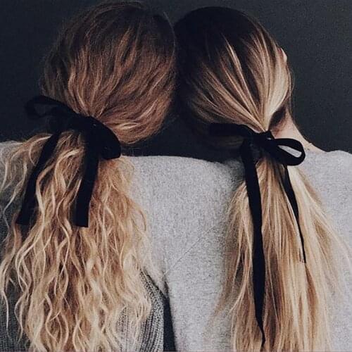 Vintage Big Black Velvet Bow Hair Ribbon Hairpins for Women Girls Long Hair Tie Female Hair Clip&Band Barrettes Accessories Gift