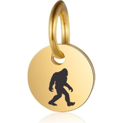 10mm 20pcs Wholesale Cute Bigfoot Stainless Steel Charm DIY MOUNTAIN CAMPING Pendant Charm For Jewelry Making