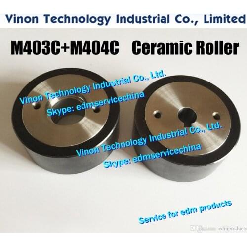 2pcs) M403C+M404C EDM Pinch Roller+Capstan Roller Set D57x25t (Black Ceramic type) X054D413G51+X054D412G53 for Mitsubishi DWC-H