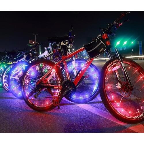 2021 New Colorful Bicycle Lights Bike Wheel Tire Spoke Light Lamp Mountain Cycling Valve Tire Light Neon Bicycle Accessories