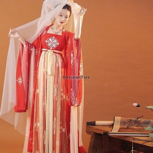 2021 women fairy hanfu dress traditional chinese hanfu dress festival outfit ancient folk stage hanfu dress elegant party dress