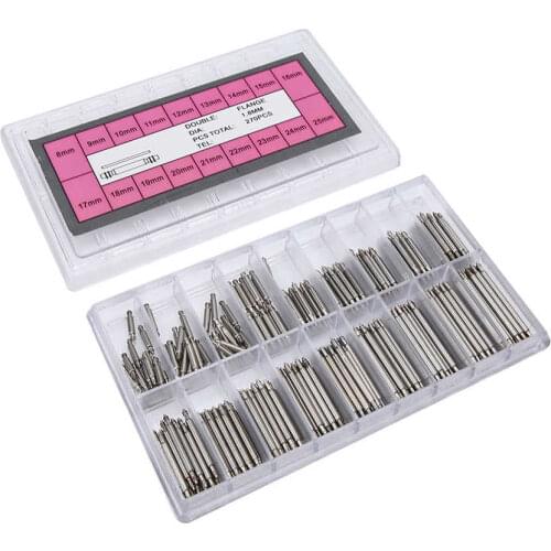 270Pcs/Box 8-25mm Watchmaker Watch Spring Bars Strap Link Pins Repair Tools Kit Watch Pins Repairing Accessories for Watchmaker
