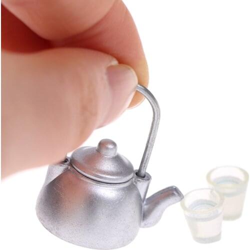 3Pcs/Set Dollhouse Miniature Vintage Kettle Cup Scene Model Toy Kitchen Props For Dollhouse Decals New