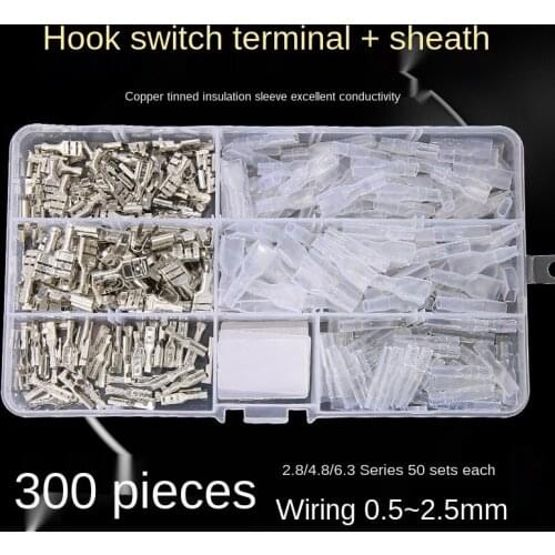 300PCS 2.8/4.8/6.3mm Crimp Terminals Insulated Seal Electrical Wire Connectors Crimp Terminal Connector Assortment Kit
