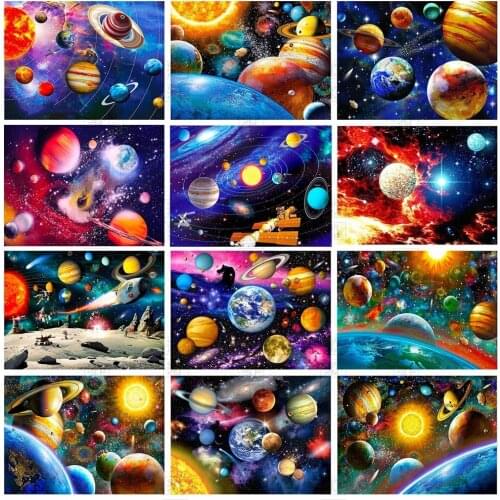 Universe Planet Diy 5D Diamond Painting Star Scenery Full Square and Round Embroidery Mosaic Wall Art Cross Handmade Home Decor