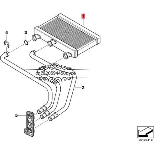 Car engine cooler heater tank E60 520I E61b mw535D E64 645CI E63 N52 Air conditioning circulating heat exchanger grille
