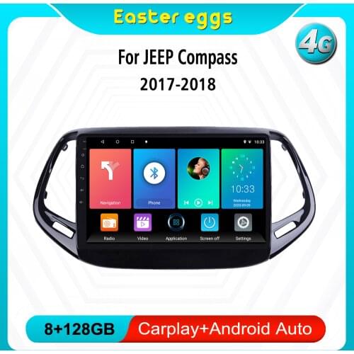 Eastereggs 10.1 Inch 2 Din Android Car Radio For JEEP Compass 2017 2018 WIFI GPS Navigation FM Bluetooth Car Multimedia Player