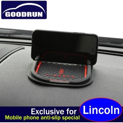 Car anti slip mat For Lincoln MKX MKC MKZ CONTINENTAL NAVIGATOR dashboard Armrest box LOGO phone holder non slip storage pad