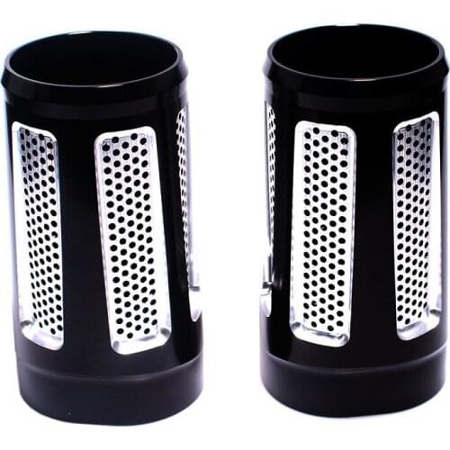 Black Motorcycle Upper Front Fork Boot Slider Covers Aluminum For Harley Touring Road King Street Glide 1980-2013