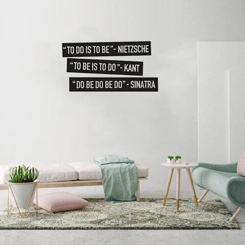 Philosophy Saying Wall Sticker To Do Is Be Quote Wall Decals For Classroom Office Interior Decor Vinyl Art Mural DW9845