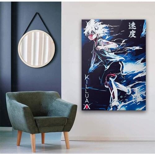 HUNTERxHUNTER HxH Killua Anime Poster Framed Wooden Frame Canvas Painting Wall Art Decor Room Study Home Decoration Prints