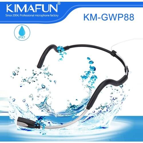 KIMAFUN 2.4G High Fidelity Fitness Sweatproof Wireless Headset Microphone with Rechargeable Transmitter Receiver For Speaker, PA