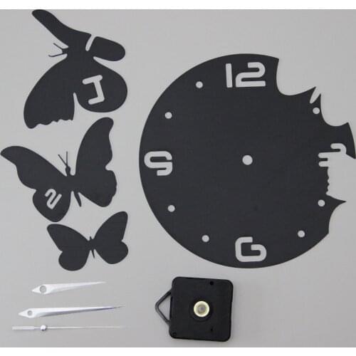 Creative DIY Modern Home 3D Stickers Mirror Surface Butterfly Pattern Living Room Decorative Wall Clock Stickers High Quality