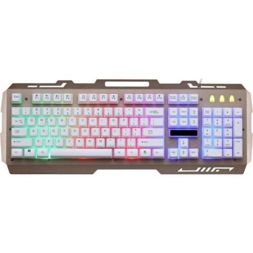 Mechanical Feel G700 LED Rainbow Color Backlight Gaming USB Receiver Wired Keyboard 20A Drop Shipping