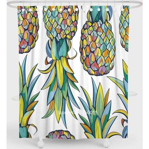 Cartoon Fruit Sunshine Beach Water Corrugated Series Shower Curtain Waterproof and Mildew Proof with Hook Bathroom Decoration