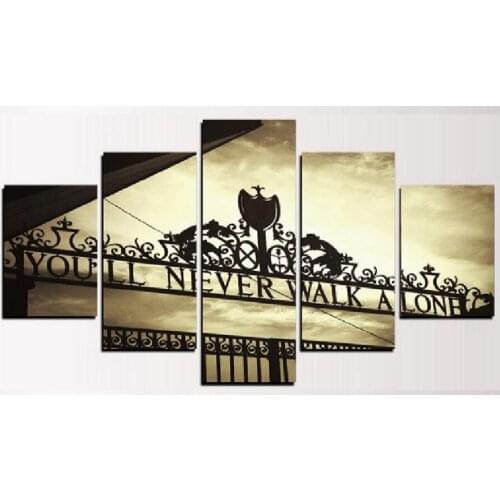 Multi-pictures 5D DIY Diamond Painting 5 Panel You Will Never Walk Alone Embroidery Cross Stitch mosaic Full Square Round Drill