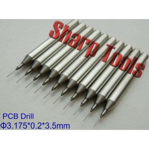 FREE Ship 3.175x0.2mm Import Tungsten Carbide Drill for PCB, Solid Carbide Woodworking Drilling Bits Tool Set on Milling Machine