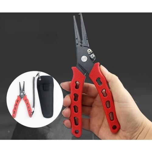 New 420 Stainless Steel Fishing Pliers Tungsten Carbide Braid Cutters Crimper Hook Remover Saltwater Resistant Fishing Gear