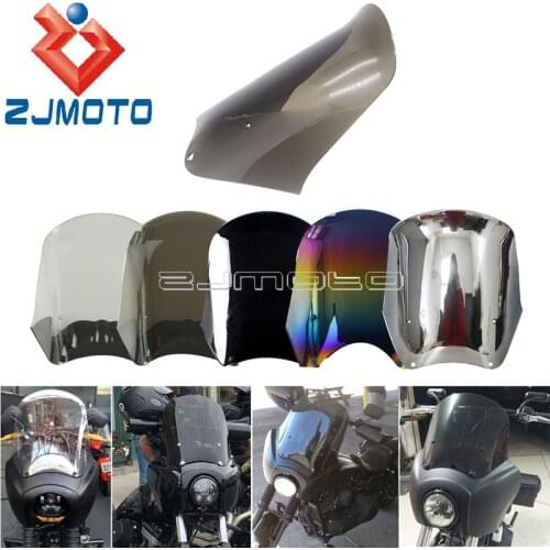 15'' Tall Replace Windscreen Windshield Wind Screen Headlight Fairing for Harley Dyna Low Rider Street Fat Bob FXR FXD 1987-2017