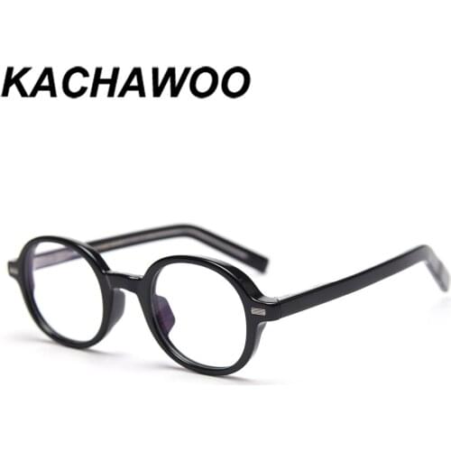 Kachawoo optical glasses frame retro TR90 transparent black women oval eyeglasses for men spectacle frame unisex accessories