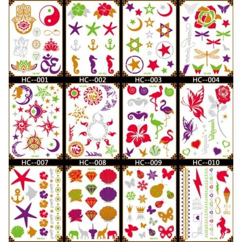 Wholesale 500pcs New Fluorescent Colors Metallic Temporary Tattoo 15cm Fluorescence Tattoo Sensation Luminous Body Art Tatuajes