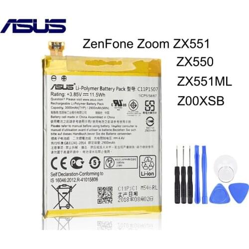Orignial ASUS C11P1507 Phone Battery For ASUS ZenFone Zoom ZX551 ZX550 ZX551ML Z00XSB 3000mAh