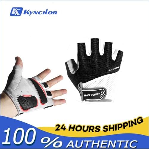 Kyncilor Gloves For Cycling Semi-Finger Bike Glove Anti-Shock Sweat-Absorbent Non-Slip Silicone Pad Breathable Bicycle