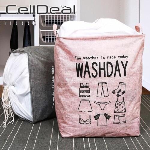 Thick Cotton Linen Foldable Storage Bag Clothes Storage Basket Home Laundry Basket Wardrobe Arrangement Laundry Storage Basket