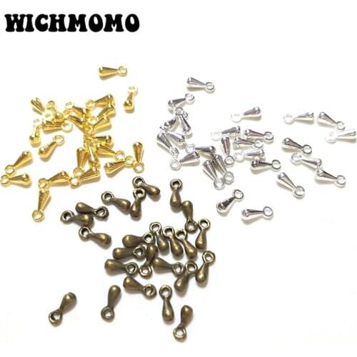 New 200pieces/bag 3*7MM Jewelry Zinc Alloy Tail Extender Chain Metal Water Drop Pendant for DIY Jewelry Bracelet Accessories