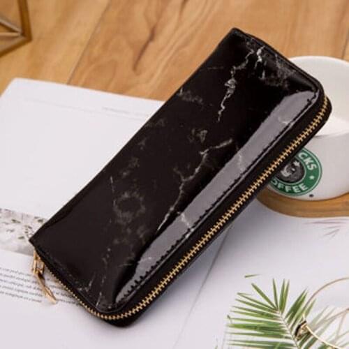Casual Women Lady Wallets Purses Totes Feminina Marble Patent Leather Clutch Bags Girls Zipper Card Coin Money Holder Pouch Pack