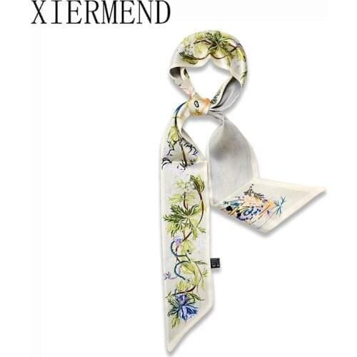 New small silk scarves spring autumn decoration joker hair ribbon bagsband small scarf tied hairband women skinny scarf