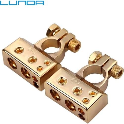 LUNDA Gold-plated Car Battery Terminal Positive /negative Car battery Connector Battery Caps Terminal Connector