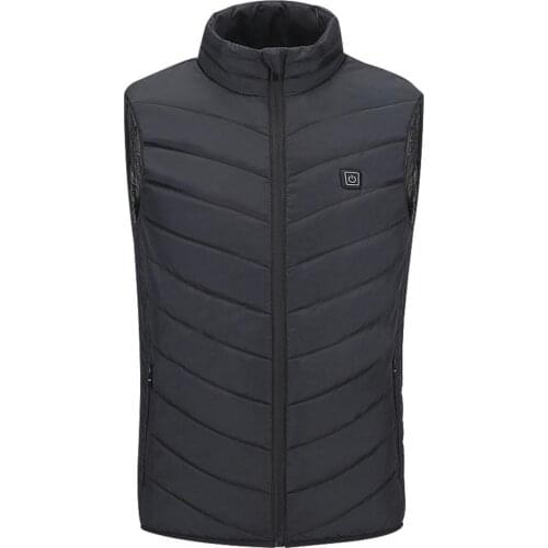 Down Coats Men Washable Sleeveless USB Electric Heating Vest Winter Thermal Heated Jacket