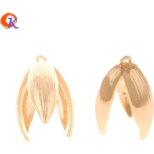 Cordial Design 40Pcs 10*15MM Jewelry Accessories/Pendant/Genuine Gold Plating/Flower Shape/DIY Charms/Hand Made/Earring Findings